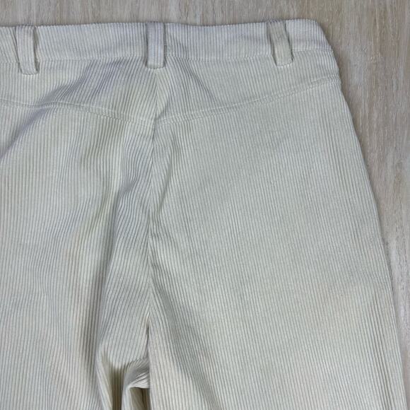 TOPSHOP Cream Corduroy Wide Leg High Rise Retro Chic Women's Trousers Pants 10 - Picture 7 of 15